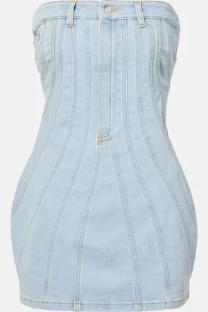MUGLER Robe bustier en jean