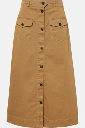 Saint Laurent Jupe midi en coton