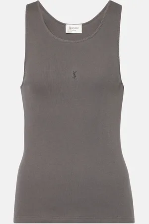 Saint Laurent Top Cassandre en coton