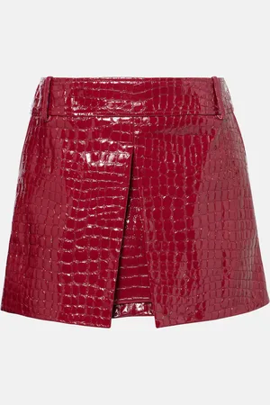 Tom Ford Mini-jupe en cuir embossé