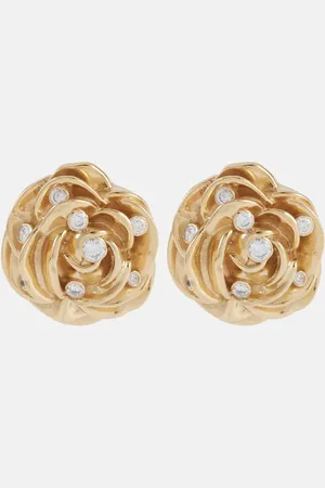 MAGDA BUTRYM Boucles d’oreilles en plaqué or à fleurs et ornements