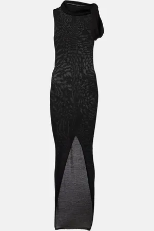 Rick Owens Robe longue Banded T en laine vierge