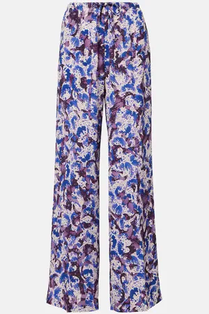 DRIES VAN NOTEN Pantalon droit imprimé en crêpe