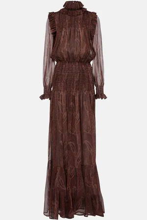 Saint Laurent Robe longue en soie