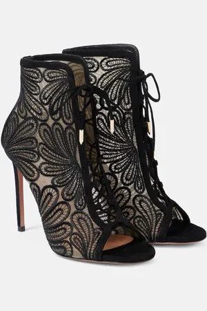 Aquazzura Bottines 105 en daim et dentelle