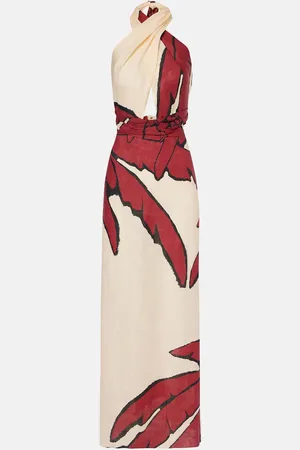 JOHANNA ORTIZ Robe longue Wonders Of The Sea en lin