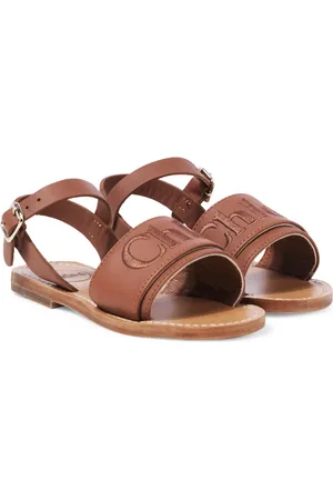 Chloé Chloé Kids Sandales brodées en cuir à logo