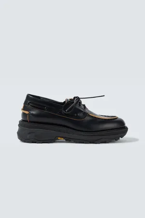 SACAI Chaussures bateau à plateforme en cuir