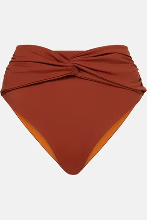 JOHANNA ORTIZ Culotte de bikini foncée à taille haute