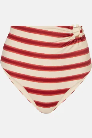 JOHANNA ORTIZ Culotte de bikini rayée à taille haute