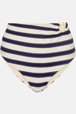 JOHANNA ORTIZ Culotte de bikini rayée à taille haute