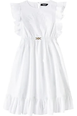VERSACE Robe brodée en coton à logo