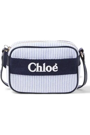 Chloé Chloé Kids Sac porté épaule rayé en toile à logo