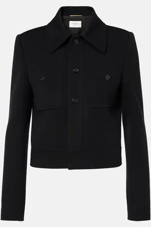 Saint Laurent Veste raccourcie en laine mélangée