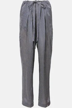 Khaite Pantalon droit Trenton rayé