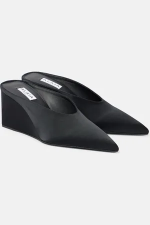 Alaïa Alaïa Mules compensées Cube 75 en satin
