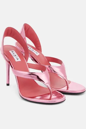Alaïa Alaïa Sandales Infradito 90 en cuir métallisé