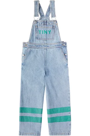 Tiny Cottons Salopette Stripes en jean à logo