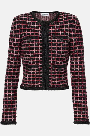 Self-Portrait Cardigan à carreaux