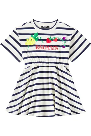 Balmain Robe rayée en coton