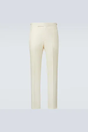 GABRIELA HEARST Pantalon de costume Flat Front en laine, soie et lin