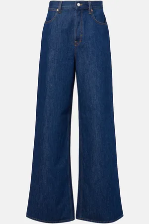 Gucci Jean ample bordé de cuir