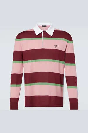 Prada Polo rayé en soie et coton