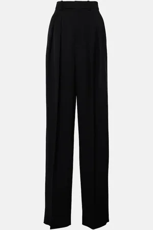 Saint Laurent Pantalon de smoking à taille haute en laine
