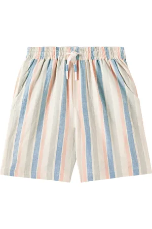 Louise Misha Short Obiki rayé en coton et lin