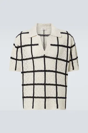 COMMAS Polo en coton et laine à carreaux