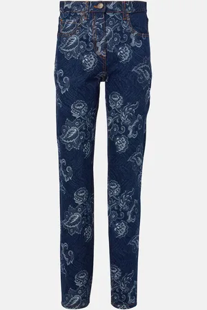 Etro Jean slim en jacquard à fleurs