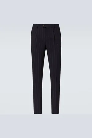 Brunello Cucinelli Pantalon droit Chalkstripe en laine
