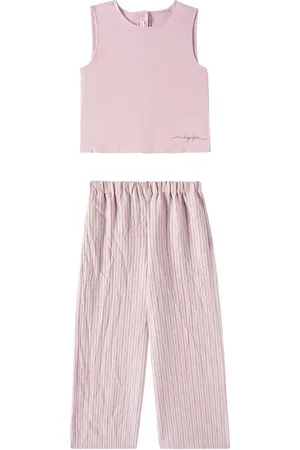 Il gufo Ensemble top rayé et pantalon droit