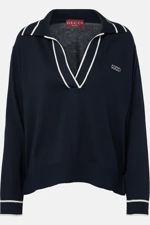 Gucci Polo en soie et coton à logo