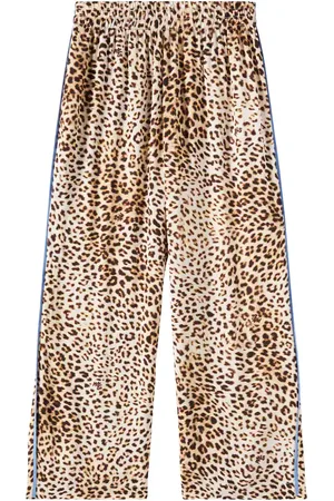 MONNALISA Pantalon ample en satin à motif léopard