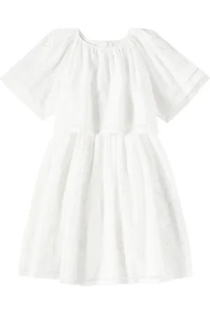 Chloé Chloé Kids Robe en coton à broderies anglaises