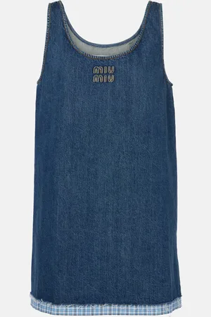 Miu Miu Robe en jean à logo