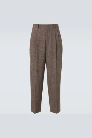The Row Pantalon droit Silas en soie, lin et laine