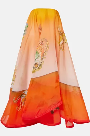 ALÉMAIS Alémais Robe longue Neptuna imprimée en soie