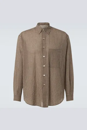 Auralee Chemise Airy en coton à carreaux