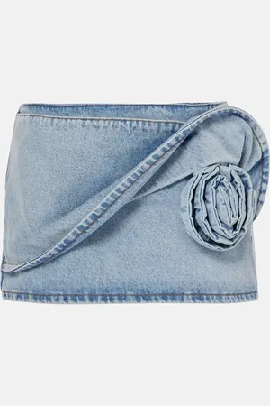 MAGDA BUTRYM Mini-jupe en jean à fleur