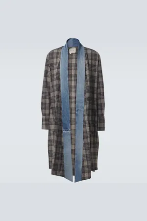 GREG LAUREN Manteau en coton à carreaux