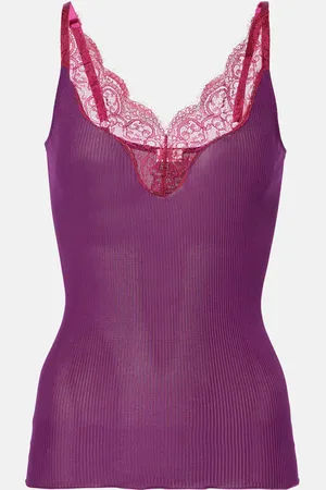 Saint Laurent Caraco en soie et dentelle