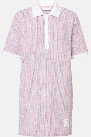 Thom Browne Robe polo rayée en coton mélangé