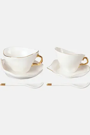 SELETTI Set de 2 tasses à thé, soucoupes et cuillères Meltdown par Jordanluca