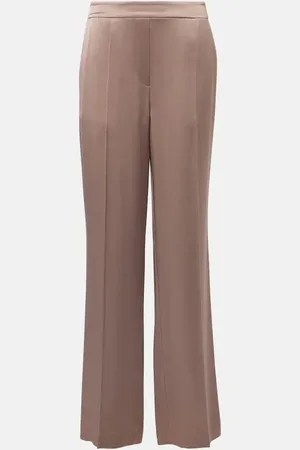 Joseph Pantalon droit Tova à taille mi-haute en satin de soie
