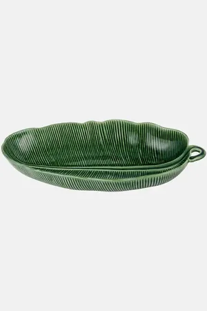 Bordallo Pinheiro Saladier Folhas Banana Leaf en céramique