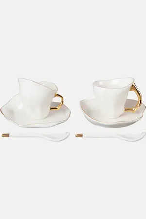 SELETTI Set de 2 tasses à expresso, soucoupes et cuillères Meltdown par Jordanluca