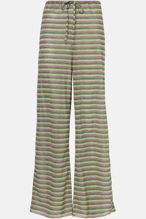 Oseree Oséree Pantalon ample rayé à taille haute