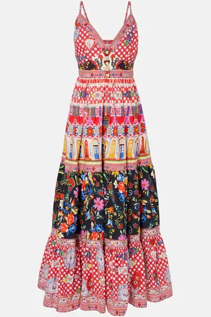 Camilla Robe longue imprimée en coton